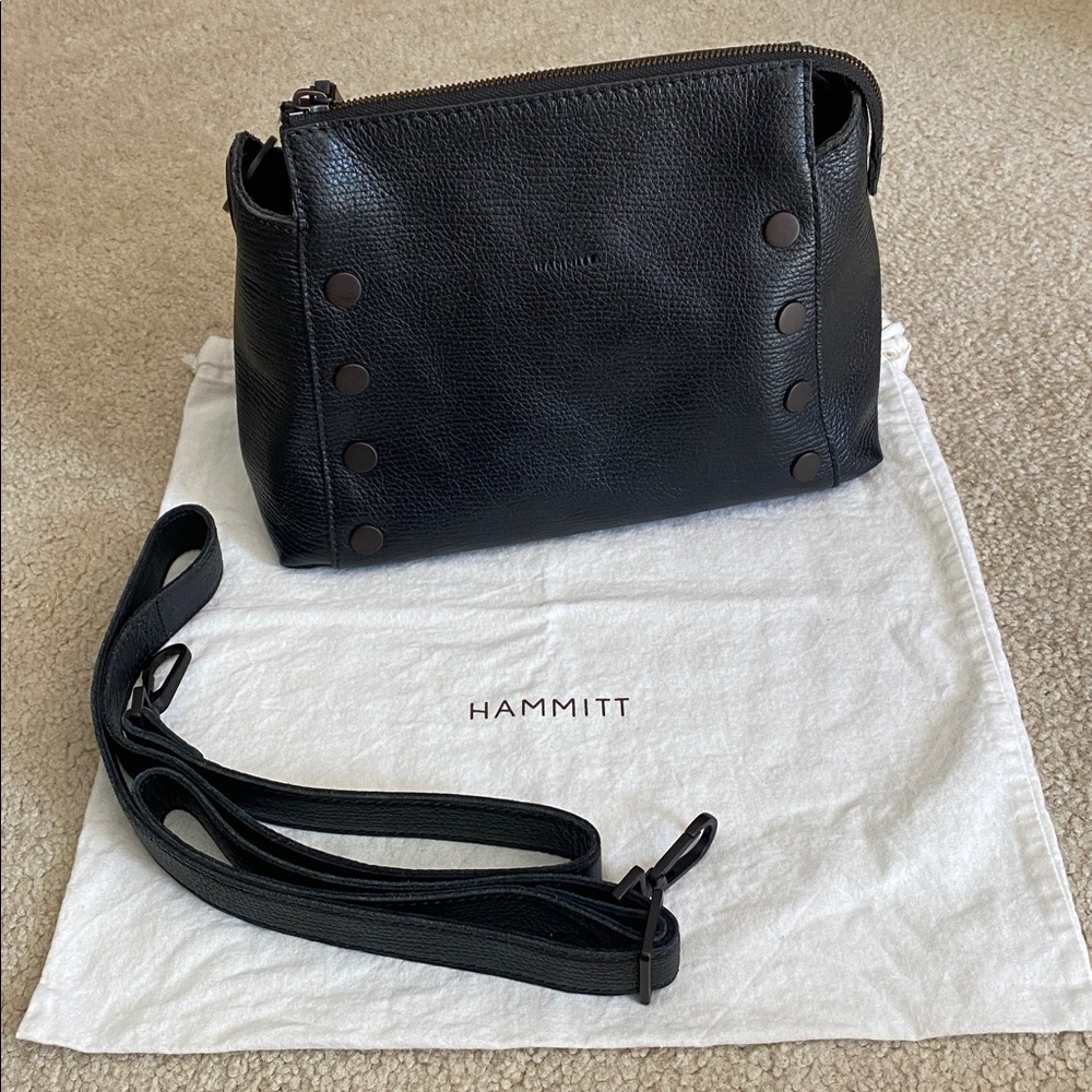 Hammitt medium Bryant bag black leather with bronze rivets. Includes dust bag - Picture 5 of 10